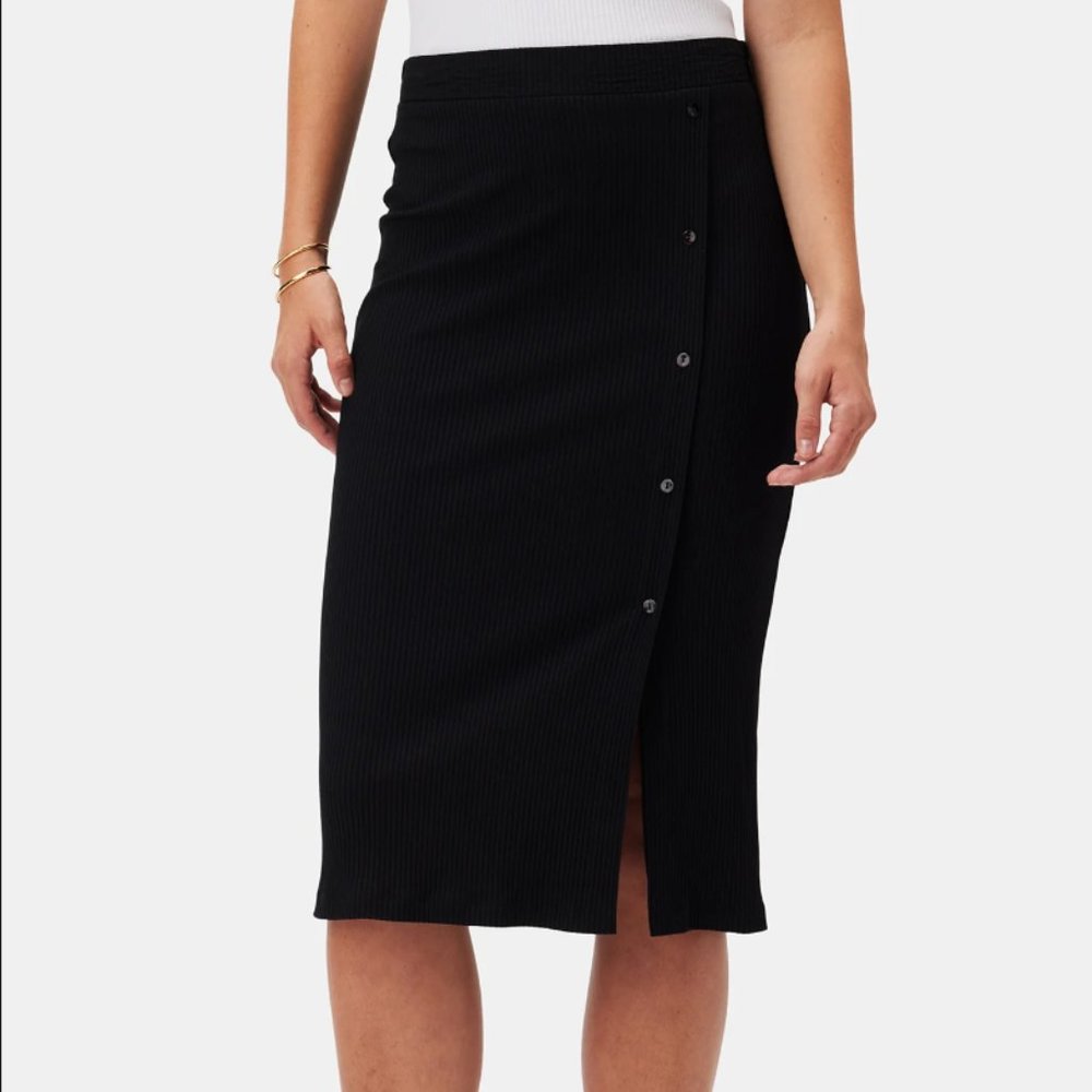 Amour Vert Gadot Paris Rib Skirt, Black, Medium
